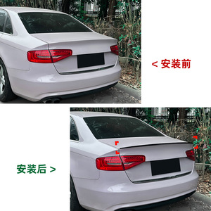 Audi A4 S4 B8 2009-2016 <b>Rear</b> <b>Spoiler</b> Piano Black Carbon Fiber Texture Ducktail Trunk Lip ABS Material - Product Image 4