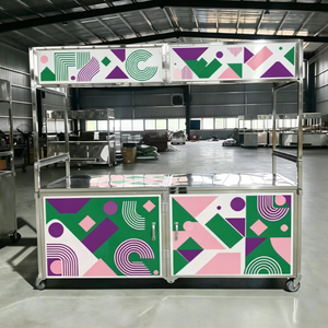 Carrello Pieghevole Professionale per Mercato all'Aperto, Carrello Mobile per Alimenti in Acciaio Inox a 4 Ruote, Dimensioni Personalizzabili per Negozi di Alimentari e Fast <span class=keywords><strong>Food</strong></span> - Product Image 6