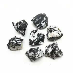 Wholesale Natural Rough black and white healing stone Chunk Raw quartz Crystal Stone For Healing specimen