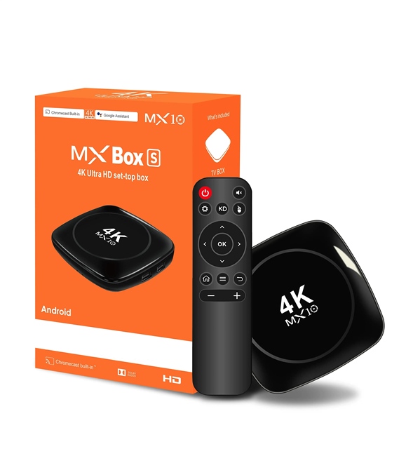 2024 MX10 4K Smart Android 13 S905L2 Processor 2.4G Wifi and BT Voice Remote Tv Box Android Set-top Box