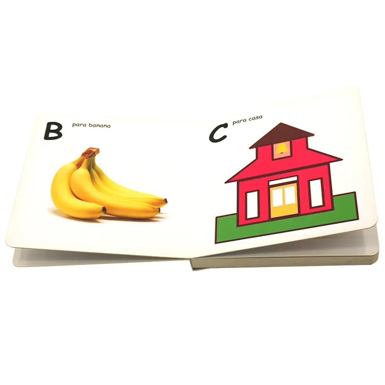 Livros de tabuleiro do alfabeto para crianças, livros de história em inglês para crianças