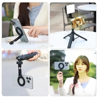 Support de téléphone magnétique pliable en alliage d'aluminium, montage horizontal et vertical, pour lit, sport, diffusion en direct, vlogging