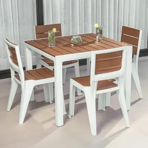 Comedor esterno 4 Puestos Para Jardin Tipo Madera Mq Estructura Caramelo - Product Image 1