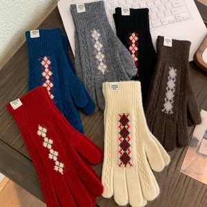 <span class=keywords><strong>Guanti</strong></span> Invernali Lavorati a Maglia Stile Fair Isle, <span class=keywords><strong>Rossi</strong></span> con Motivo a Trecce Spesse, Caldi e Morbidi per Donne e Ragazze - Product Image 1