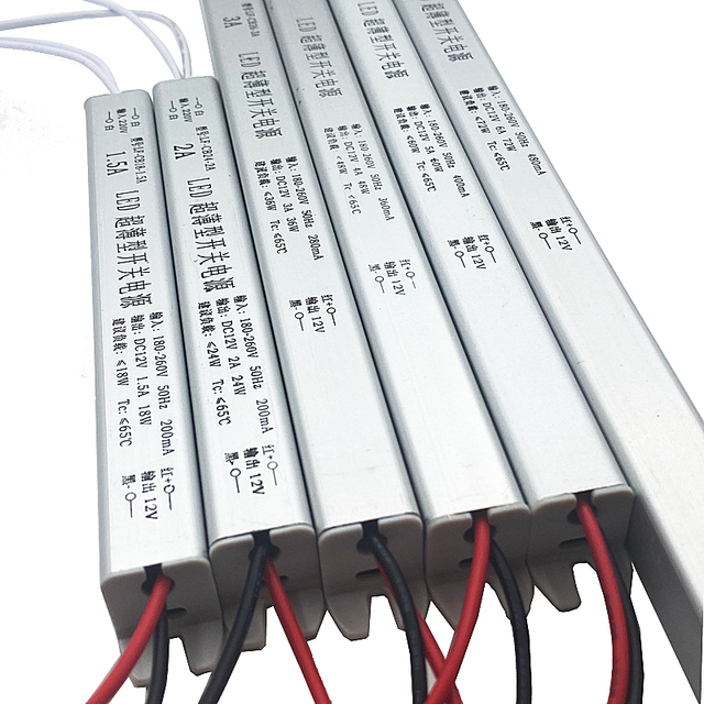 Ultra Slim Single Output DC 12V/24V 18W-72W LED Driver Power Supply for Light Box