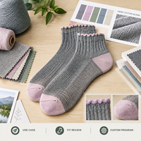 Chaussettes en fibres écologiques, coton et élasthanne, coupe basse, gris royal, tricotées, avec talon et bout renforcés, entretien facile, taille personnalisée