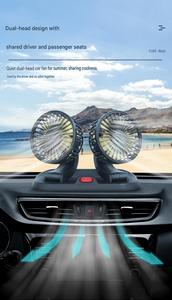 Car <b>Fan</b> with Dual <b>Heads</b> 360 Rotatable Adjustable Wind Speed Includes Parking Sign <b>Fan</b> - Product Image 5
