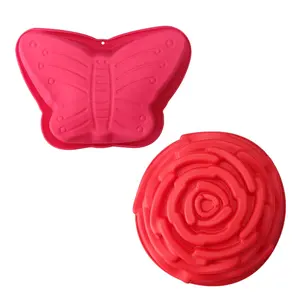 Herramientas de silicona para tartas de grado alimenticio, molde de silicona con forma de mariposa y flor para Tartas, Chocolate