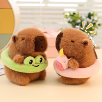 Offre Spéciale : Jouets en Peluche Capybara Ultra Doux 12cm, Porte-clés Anneau de Natation Kawaii, Cadeau d'Anniversaire pour Enfants, Coton PP