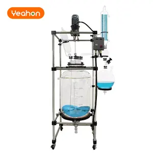 Laboratory chemical high borosilicate cylindrical dual layer Jacketed glass reactor 250L turnkey system
