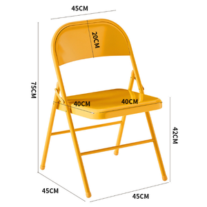 Venta caliente Silla plegable simple Silla de acero Silla de respaldo de estilo simple para comedor - Product Image 6