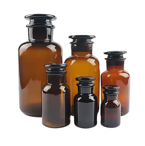 Flacon de réactif de <span class=keywords><strong>pharmacie</strong></span> en verre ambré de 30ml à 500ml avec bouchon en liège pour emballage de pilules - Product Image 2