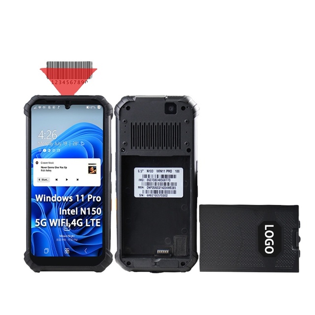 Factory Custom 6.5 Inch Windows PDA Industrial Rugged Tablet Pc Intel N150 Handheld Terminal Pocket Pc With Barcode Scanner