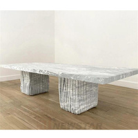 Table basse en travertin personnalisée, table de jardin en pierre, décoration de meubles de maison, table basse en marbre naturel