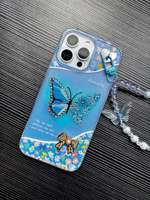 Coque Papillon Mignonne en TPU Mat Personnalisée Style Ins avec Bracelet pour iPhone 16 17 18 Pro Max Vente en Gros 2026