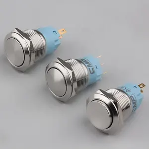 UL 5 Pin 19mm 12v metallo punto o anello momentaneo interruttore a pulsante a LED