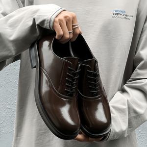 Business Elite High Top Derby Chaussures à semelles épaisses légères Hommes Femmes Tendance Britannique Formelle Commutation Confortable Cuir - Product Image 2