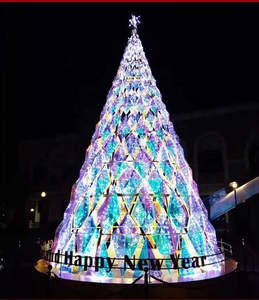 Özelleştirilmiş 20ft 30ft 40ft dev açık dekoratif su geçirmez noel yapay top ağacı LED ışıklı noel kulesi - Product Image 4