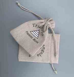 Recyclable Cotton Linen Drawstring Pouch CMYK Color OEM Customizable Wedding Favor <b>Packaging</b> <b>Bag</b> for Candles Silk Screen Printed - Product Image 2