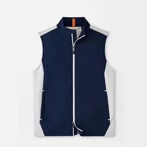 Özel Logo nakış nefes erkek hafif Softshell yelek rüzgar geçirmez kolsuz ceket seyahat yürüyüş koşu Golf için