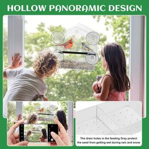 Comedero para pájaros con ventana con 4 ventosas extrafuertes, Casa Grande para pájaros al aire libre para cardenales Bluebird Chickadees, etc. - Product Image 5