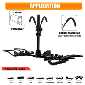 Utdoor-Plataforma de acero plegable de 150 libras, soporte universal de enganche para coche y SUV, portaequipajes <span class=keywords><strong>trasero</strong></span> para bicicleta - Product Image 3