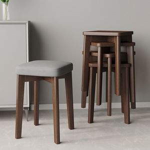 Solid Wood <b>Stool</b> Modern Square Design Stackable Living Room Chair Home Furniture <b>Small</b> Size Adult Use - Product Image 1