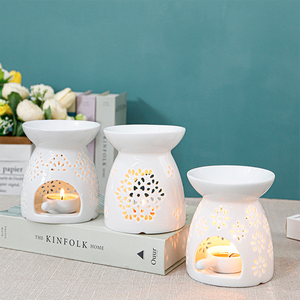 <span class=keywords><strong>Vintage</strong></span> bianco porcellana olio essenziale di aromaterapia bruciatore decorazione per la casa in metallo e supporto in ceramica per candele uso festa di matrimoni - Product Image 4