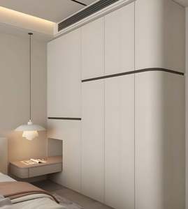 Ensemble de placards modernes et personnalisés de couleur crème avec design latéral en arc pour les chambres d'hôtel - Meubles de haute qualité respectueux de l'environnement - Product Image 3