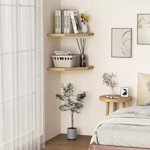 High Quality Wooden Wall Corner Shelves Smooth Finished Stylish <b>Display</b> for Home Decor Perfect for <b>Books</b> Plants Decorative Items - Product Image 2