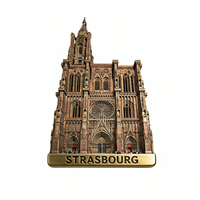 Aimants de réfrigérateur personnalisés en métal émaillé, motif couple alsacien traditionnel, souvenir de la région de l'Alsace, fabrication OEM