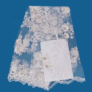 <span class=keywords><strong>ราคา</strong></span>โรงงานที่มีคุณภาพสูงที่ดีสง่างาม3d ดอกไม้ปักฝรั่งเศสผ้าลูกไม้สำหรับการแต่งกาย - Product Image 4