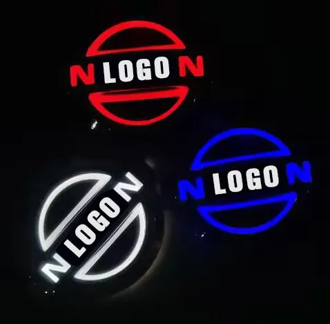 Lampu hias mobil, lampu hias mobil Logo otomatis bercahaya 4D 3D 5D, eksterior mobil dimodifikasi, lampu berjalan siang hari untuk/FORD/KIA/BENZ/Opel