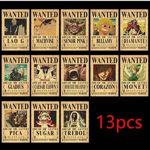 Pósteres de Papel Vintage de Anime de <span class=keywords><strong>Luffy</strong></span>, Juego de 9-13 Piezas, Decoración de Pared para Cafetería, Bar, Habitación, Póster de los Piratas del Sombrero de Paja de <span class=keywords><strong>Zoro</strong></span> - Product Image 6