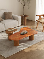 Ensemble de table basse en pierre naturelle de style Wabi-sabi avec tables d'appoint de forme unique, table basse de salon adaptée à un usage domestique