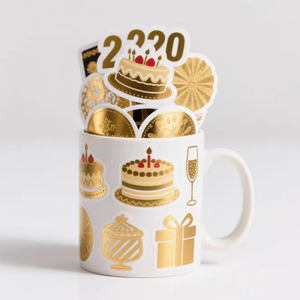 Étiquettes adhésives en papier, autocollants avec estampage doré, autocollants personnalisés, produits cadeaux et artisanat, autocollants d'emballage - Product Image 4