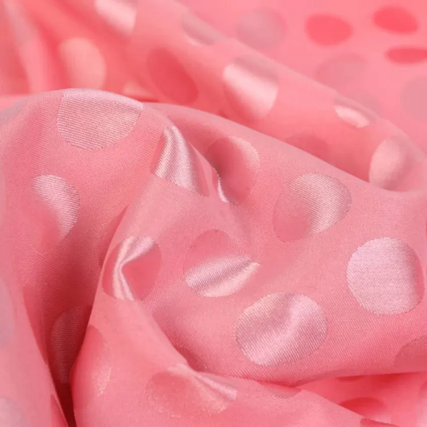 Chinese factory wholesale customized high quality satin jacquard fabric dot circle satin jacquard fabric