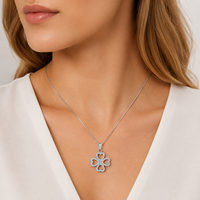 Pendentif Trèfle en Forme de Cœur en Argent Sterling 925 Exquis avec Moissanite VVS pour Femme, Collier Quotidien avec Certificat GRA