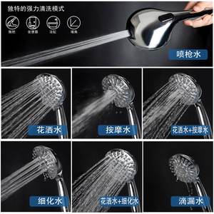 Cabezal de Ducha Multifuncional Redondo Cromado con Rociador de Lluvia, Juego de Ducha Portátil Ecológico - Product Image 5