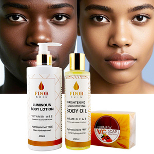 Lotion Corporelle Éclaircissante Double Glutathion Vitamine C 400ml Sans Hydroquinone, Kit de Soins de <span class=keywords><strong>la</strong></span> Peau, Savon au Curcuma pour le Visage et les Mains - Product Image 1