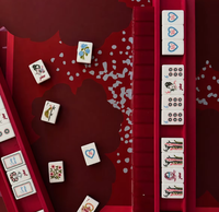 Jeu de Mahjong Américain en Acrylique 3 Couches, 160 Tuiles, Thème Portrait de Femme Vintage Mid-Century, Thé de l'Après-midi, Logo Personnalisé, Vente en Gros