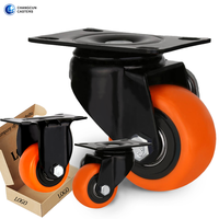 Montage universel 1.5 pouces 40 mm 2.5 pouces 65mm PVC PU Orange Machine à coudre Roulette d'établi Kit de roulettes