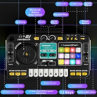 Mezclador de DJ Educativo Multifuncional y Teclado Electrónico con Luz y Música, Plástico ABS, Juguete Musical para Niños de 8+ Años