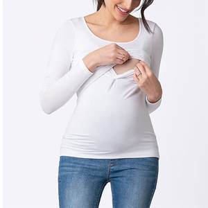 <span class=keywords><strong>Ensemble</strong></span> de <span class=keywords><strong>pyjama</strong></span> de maternité pour femme en denim d'hiver à manches longues, col rond, anti-allergique et antibactérien, en élasthanne/coton - Product Image 1