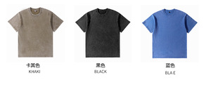 T-shirt homme ample à manches courtes en coton pur, style streetwear <span class=keywords><strong>am</strong></span>éricain, effet usé, personnalisé XY, 230G, pour l'Europe et l'<span class=keywords><strong>Am</strong></span>érique - Product Image 2