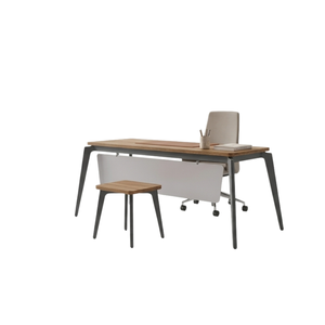 New Arrival Executive Office Desk Set Melamine Particle Board Metal Leg <b>Workstation</b> With Side Table For Office Use - Product Image 1