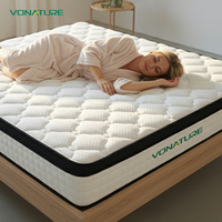 Matelas orthopédique moderne de 23 pouces en mousse à mémoire de forme et ressorts ensachés, hypoallergénique, avec housse en coton respirant, roulé en boîte pour chambre à coucher