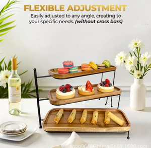 Tùy chỉnh 3 tầng bánh mì hiển thị đứng cupcake phục vụ khay trang trí sơn mài kết thúc cho phòng khách sử dụng thực phẩm & công cụ lưu trữ - Product Image 5