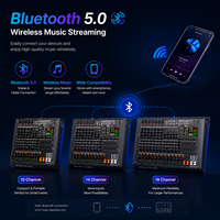 Mezclador de Audio Profesional HL-G10P de 10 Canales RGB con Amplificador de 2*350 Watts, Doble Efecto DSP 99, BT 5.0, OTG, Consola de Mezclas