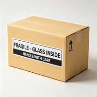 Boîte d'expédition personnalisée imprimée sur mesure 72H, fragile, avec poignée intérieure en verre, en carton ondulé recyclable, pour déménagement